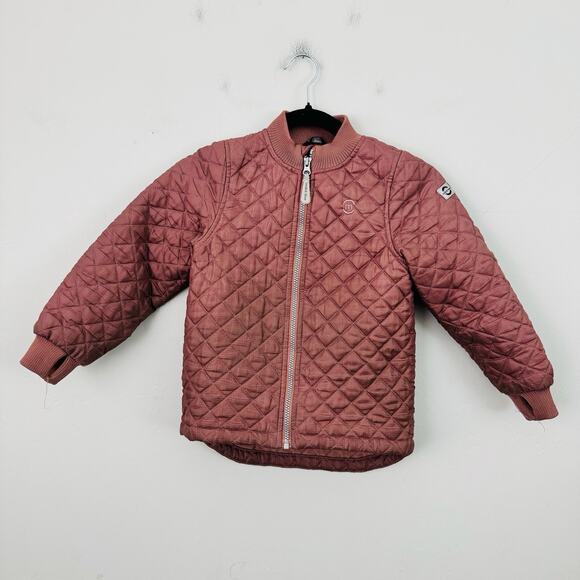 Mikk-line Zip Up Pink Puffer Coat Girls Size 6 - Picture 1 of 7